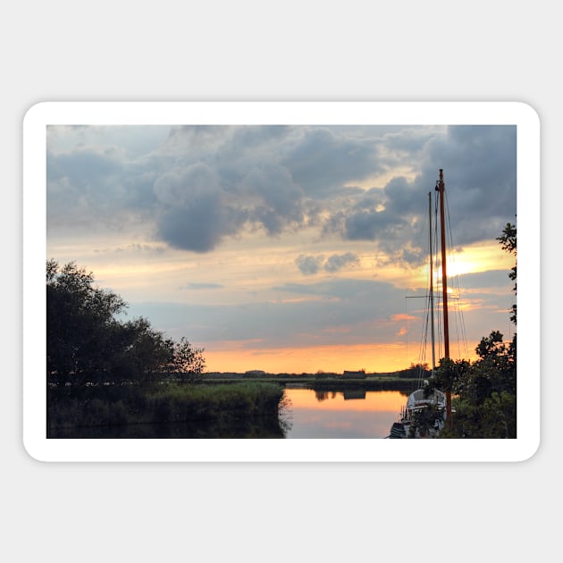 Sunset at horsey mere Magnet by avrilharris